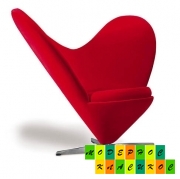 Кресло мягкое для отдыха Коразон (Сердце) красное
