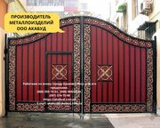 Распашные ворота. Гаражные ворота. Навес из Профильной Трубы. Металлич